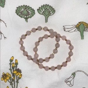 Blush and gold bracelets